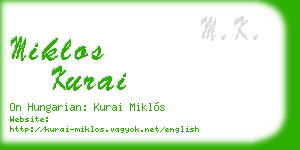 miklos kurai business card